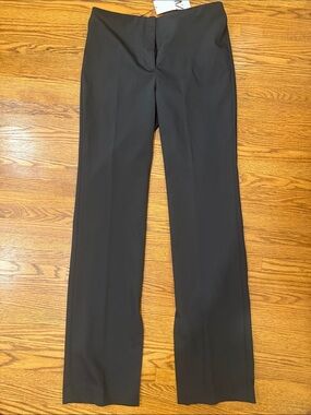 NWT Zara Black Split Hem Tailored Wide Leg Flared Dress Pants L